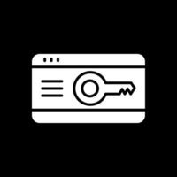 Key Card Glyph Inverted Icon Design vector