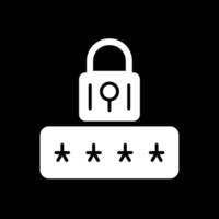 Password Glyph Inverted Icon Design vector