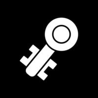 Old Key Glyph Inverted Icon Design vector