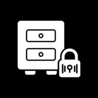 Filing Cabinet Glyph Inverted Icon Design vector