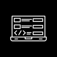 Coding Line Inverted Icon Design vector