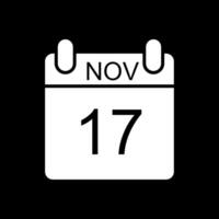 November Glyph Inverted Icon Design vector