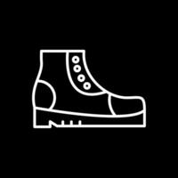 botas línea invertido icono diseño vector