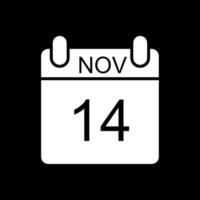 November Glyph Inverted Icon Design vector