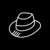 fedora línea invertido icono diseño vector