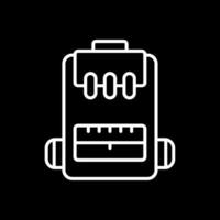 Backpack Line Inverted Icon Design vector