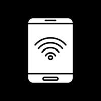 Wifi glifo invertido icono diseño vector