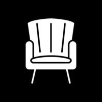 Armchair Glyph Inverted Icon Design vector