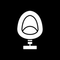 Egg Chair Glyph Inverted Icon Design vector