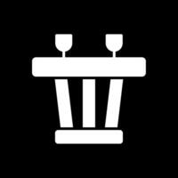 Dining Table Glyph Inverted Icon Design vector