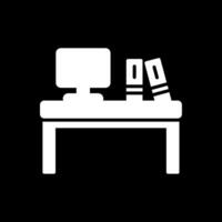 Desk Glyph Inverted Icon Design vector