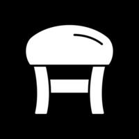 Stool Glyph Inverted Icon Design vector