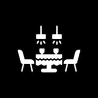 Dining Table Glyph Inverted Icon Design vector