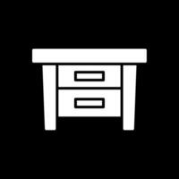 Side Table Glyph Inverted Icon Design vector