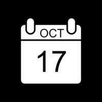 October Glyph Inverted Icon Design vector