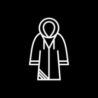 Raincoat Line Inverted Icon Design vector