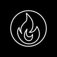Fire Line Inverted Icon Design vector