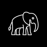 elefante línea invertido icono diseño vector