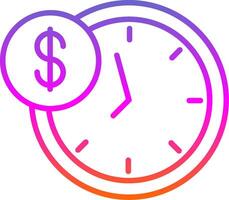 Time Is Money Line Gradient Icon Design vector