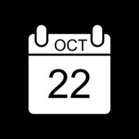 October Glyph Inverted Icon Design vector