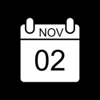 November Glyph Inverted Icon Design vector