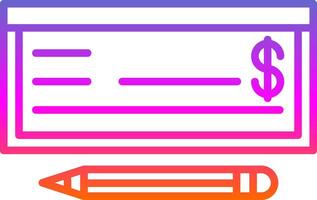 Money Check Line Gradient Icon Design vector