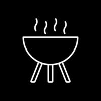 BBQ Grill Line Inverted Icon Design vector