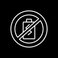 No Battery Line Inverted Icon Design vector