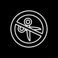 No Scissors Line Inverted Icon Design vector