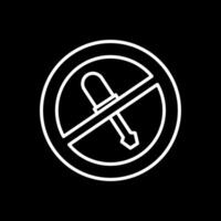 No Screwdriver Line Inverted Icon Design vector