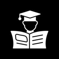 Student Glyph Inverted Icon Design vector