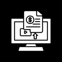 Paid Content Glyph Inverted Icon Design vector