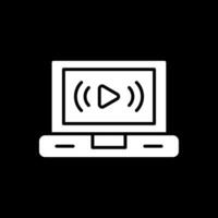 Live Stream Glyph Inverted Icon Design vector