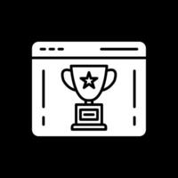 Trophy Glyph Inverted Icon Design vector