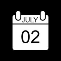 July Glyph Inverted Icon Design vector