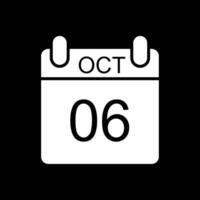 October Glyph Inverted Icon Design vector