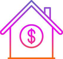 Mortgage Loan Line Gradient Icon Design vector