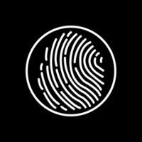 Fingerprint Line Inverted Icon Design vector