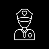policía hombre línea invertido icono diseño vector