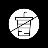 No Drink Glyph Inverted Icon Design vector