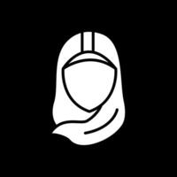 Hijab Glyph Inverted Icon Design vector