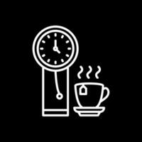 reloj línea invertido icono diseño vector