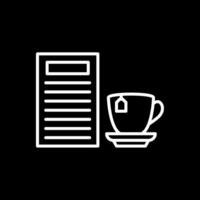 café manu línea invertido icono diseño vector