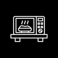 horno línea invertido icono diseño vector