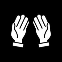 Praying Glyph Inverted Icon Design vector