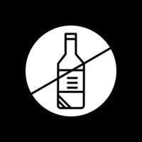 No Alcohol Glyph Inverted Icon Design vector