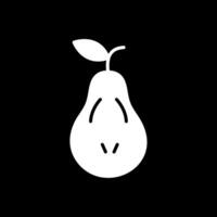 Pear Glyph Inverted Icon Design vector