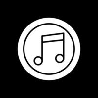 música Nota glifo invertido icono diseño vector