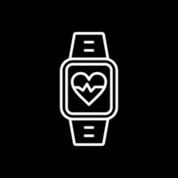Heart Rate Monitor Line Inverted Icon Design vector