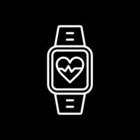 Heart Rate Monitor Line Inverted Icon Design vector